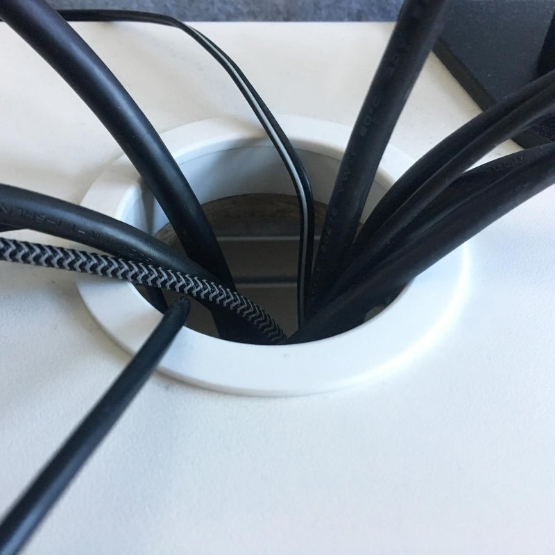 uxcell Cable Hole Cover, 2Inch/50mm Zinc Alloy Desk Wire Cord Cable Grommets Hole Cover for Office PC Desk Cable Cord Organizer, 2Pcs Bright Silver - Image 5